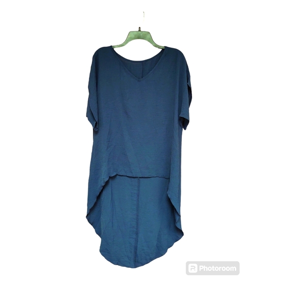 *FINAL SALE* New SHEIN Navy Blue High Low Top Size L - Picture 1 of 6